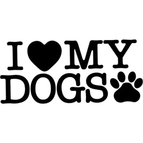 16.2CM*7.3CM Cartoon I Love My Dogs Paws Car Sticker Laptop Suitcase Helmet Skateboard Sticker