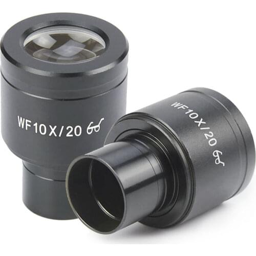 2 PCS 10X /20 High Eye Points Wide Field 23.2mm Caliber Biological Microscope Eyepiece
