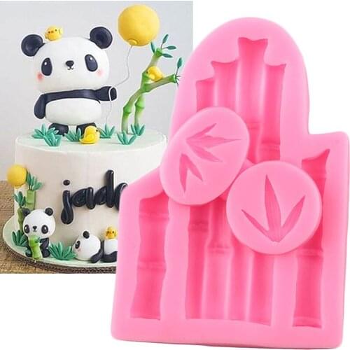 2Pcs Bamboo Leaves Border Silicone Molds Cupcake Topper Fondant Mold DIY Party Cake Decorating Tools Candy Clay Chocolate Moulds