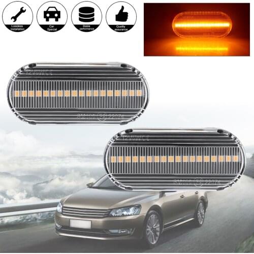2PCS Led Dynamic Turn Signal Light Side Marker Sequential Blinker Fit for Volkswagen VW Bora Golf 3 4 Passat 3BG Polo SB6