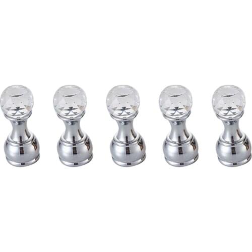 5Pc Crystal Decorative Wall Hooks Towel Hook Brass Coat Hook Hangers Wall Mounted Robe Hook Bathroom Accessories