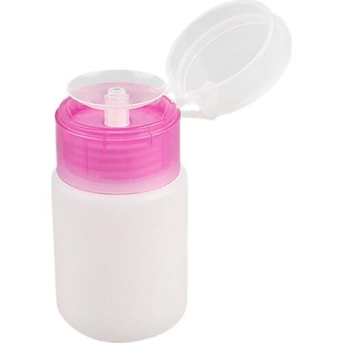 60/120ml Empty Plastic Nail Polish Remover Alcohol Liquid Press Pumping Dispenser Bottle Nail Art UV Gel Cleaner Tool
