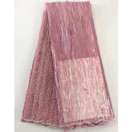African Lace Fabric SYJ-38885 Embroidered Nigerian Laces Fabric High Quality French Tulle Lace Fabric With Sequins