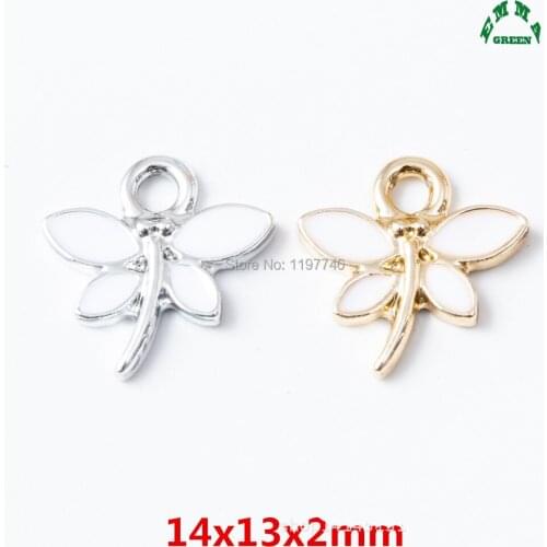 Charms for Jewelry making Dragonfly Charms 14mm 10pcs Enamel Charms Pendant Insect Charms for Bracelets Vintage Charm