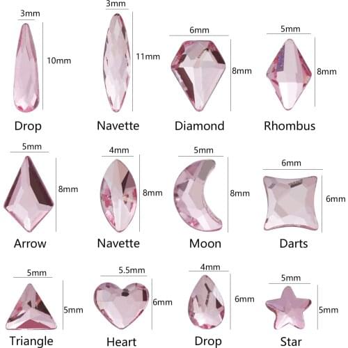 Astrobox New Light Rose Flatback Glass Crystal 100Pcs/Bag For Nail Art Rhinestone Glue On Clothes Phone DIY Jewelry Accessories