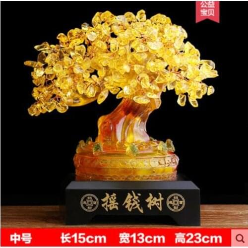 Topaz Rich tree wine cabinet Place to live in Living room home decoration creative Lucky tree cash cow home living room fortune