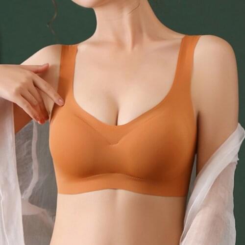 Sexy Women Bras Push Up Gather Bralette Seamless Bra Wire Free Soutien Gorge Femme Comfort Underwear Solid Color Vest Brassiere