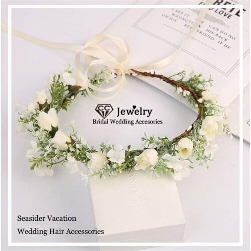 CC Wedding Flower Headbands Hairband Jewelry Crown Engagement Hair Accessories for Women Party Headdress 100% Handmade Gift at85