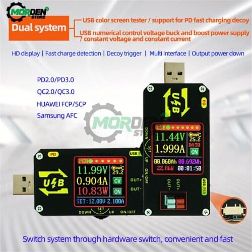 PD Color USB Tester DC Digital Voltmeter Current Voltage Meter Detector Power Bank Charger Indicator Battery Charge USB Tester
