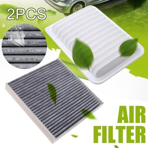 For Toyota 2pcs Engine + Cabin Air Filter Set 87139-0D030 17801-21050 Replacement Support Yaris Matrix Corolla Scion xD