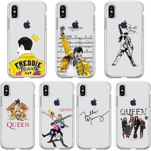 Freddie Mercury Queen band Phone Case Transparent soft For iphone 5 5s 5c se 6 6s 7 8 11 12 plus mini x xs xr pro max