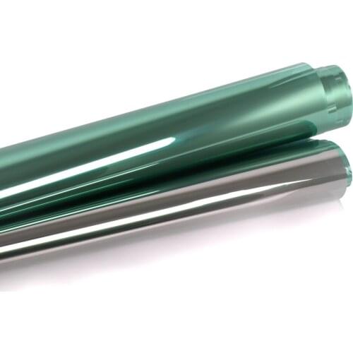 HOHOFILM Width: 90cm Roll Green&Silver Mirrored Window Film Reflective Window Tint House Decor 10m/20m/30m Wholesale Customized