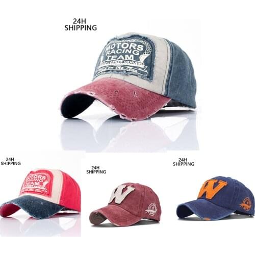 Classic Worn-out sticker baseball cap washed cotton MOTO men and women fashion outdoor sunshade hat wholesale