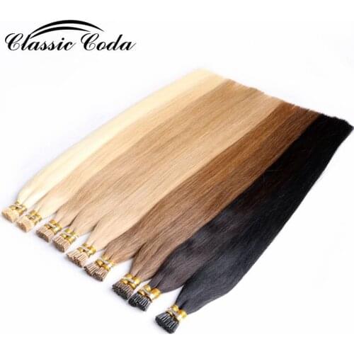 Classic Coda 1g/s 20” Full Cuticle Remy Human Hair Extensions Pre Bonded Keratin I Tip Hair 50g/pack