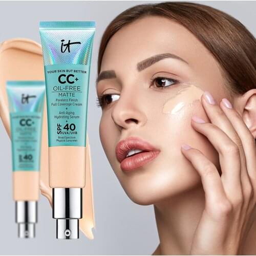 Cosmetics Concealer CC Cream Matter Oil-Control Makeup Base Full Cover Dark Circle Eyes SPF 40 Make Up Skin Brighten Cream 01