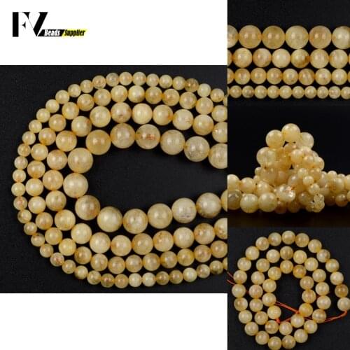 AAA Natural Yellow Citrines Crystal Beads Round Loose Spacer Beads For Jewelry Making Findings DIY Bracelet Necklace 6/8/10/12mm