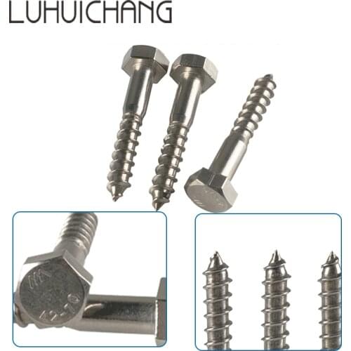 Luchang M6 M8 M10 Hexagon head wood screws stainless steel Self-tapping screws external Hex screw Bolts
