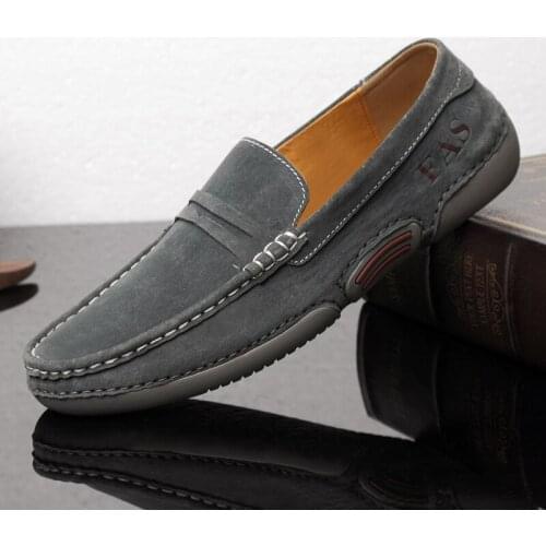 Genuine Leather Men Casual Shoes Loafers Moccasins Breathable Outdoor Slip on Flats Male Driving Shoes