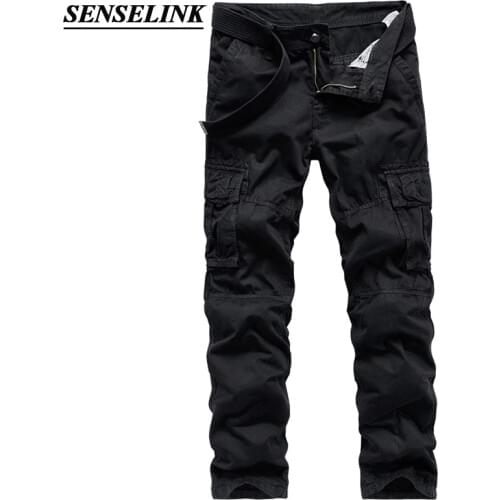 2020 Khaki Cargo Pants Mens Side Pockets Casual Male Trousers Fashion Casual Streetwear Men Pants