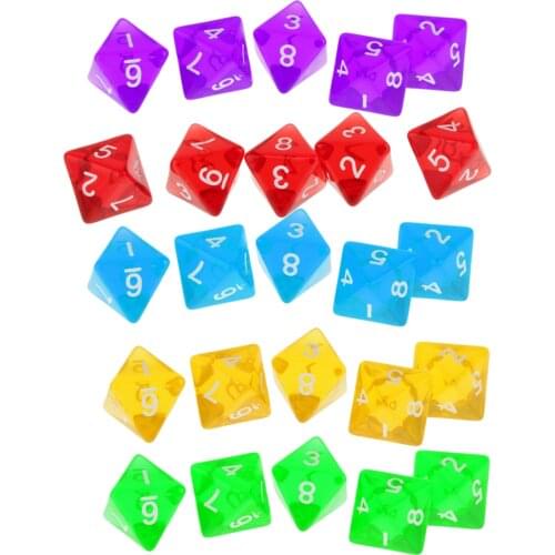 5 Pieces Gem Muti Sided Dices D8 Dice Set for D&D TRPG Role Playing Board Games Supplies