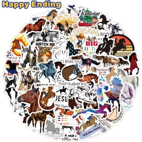 10/30/50 PCS Equestrian Stickers Horse PVC Waterproof For Helmet Luggage Bicycle Notebook Laptop Motorcycle Phone Skateboard