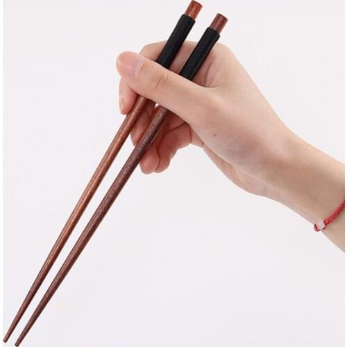 Handmade Natural Wooden Chopsticks Value Gift Retro Household Tableware Chinese Long Chopsticks Portable Sushi Chopsticks