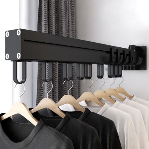 New Folding Drying Rack Wall Mounted Telescopic Clothes Rack Indoor And Outdoor Simple Clothes Outdoor Indoor Telescopic Air Rod