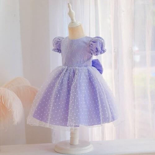 New 2021 Summer Baby Childrens One-year-old Wash Dress female baby dress dress big bow lace Skirt 0 to 4 Year