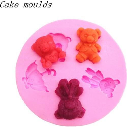 Wholesale Silicone mold RS069 love bear shape Fondant cake mold chocolate mold Decoration tools