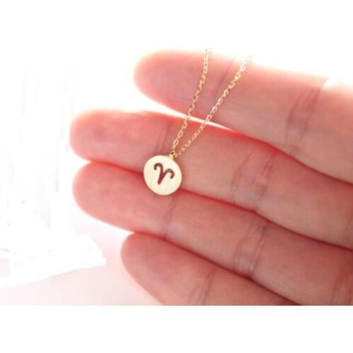 Ariel Aries Necklace Signs 12 Star Zodiac Constellation Necklace Horoscope Astrology Disc Necklace Galaxy Necklaces