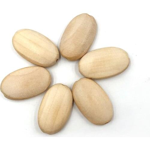 20pcs 34x20mm Flat oval shaped Nature Wood Spacer Beads For Baby DIY Crafts Spacer Beading Jewelry Making DIY
