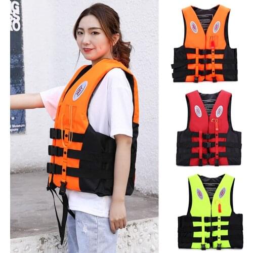 Professional Life Vest Children Adult Reflective Adjustable Waistcoat Jacket With Whistle Belt Outdoor For Swimming Accessory