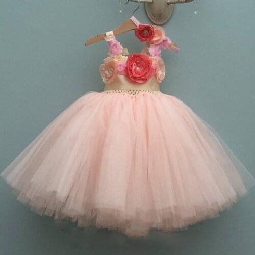 Fluffy Flower Girls Wedding Dresses for 12 Year Olds Fairy Kids Birthday Costume Girls Sleeveless Ankle Length Summer Tutu Dress