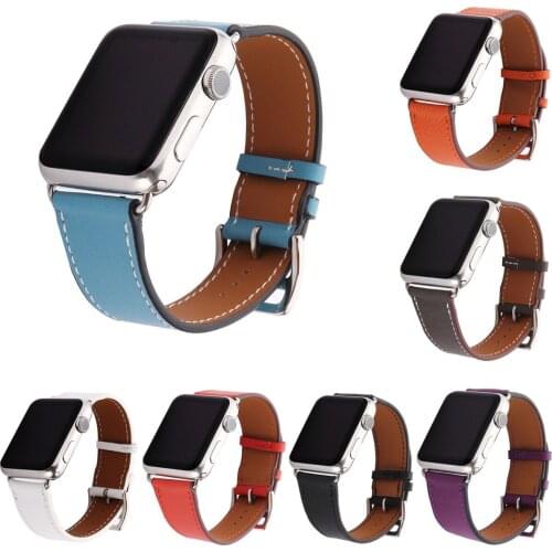 Single Tour Watch Strap for Apple Watch Band Series 1/2/3/4/5 Genuine Leather Watchbands for Apple iWatch 38 42 40 44mm Bracelet