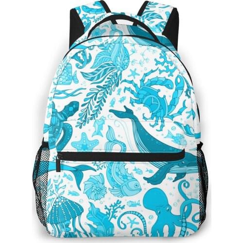 OLN Women Backpack Kids School Bag for Teenage Girls Underwater Sea Life Boundless Laptop Notebook Bagpack Travel Back Pack 2021