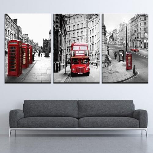 Modern HD Print Picture 5 Panels London street scenery Wall Art Canvas Paintings Posters office Bedroom Living Room Home Decor