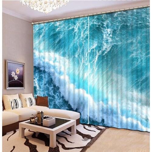Home Bedroom Decoration Fashion Customized 3D Curtain Waves Curtains For Bedroom Blackout Shade Window Curtains