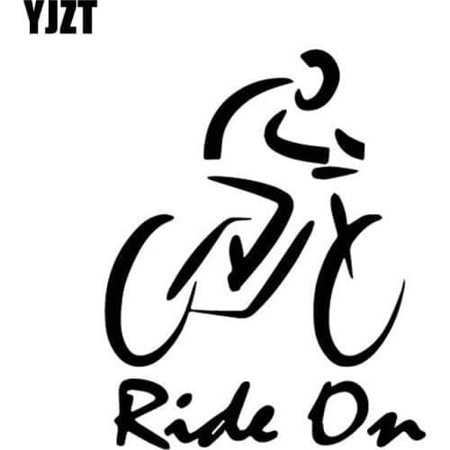 YJZT 12CM*14.9CM Dazzling Bike Brief Strokes Ride On Driving Cycling Vinly Decal Shadow Car Sticker Cute Black/Silver C27-0690