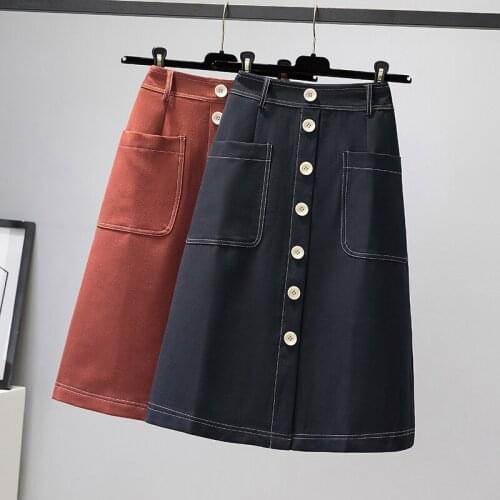 Solid Color Midi Plus Size Oversized 5Xl Large Korean Fashion High-Waisted Vintage Summer WomenS Clothing Skirt Vetement 2021
