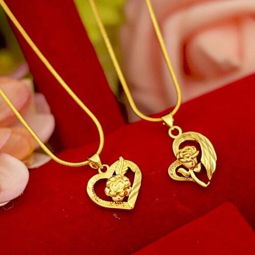 Classic Womens Wedding Engagement Jewelry 18k Gold Pendant Necklaces Elegant Flower Clavicle Chain Necklace for Girlfriend