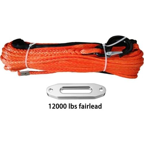 12mm x 30m uhmwpe winch rope / line with hook & 12000lbs hawse fairlead for 4wd atv utv off road