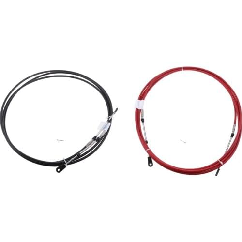 2 Pieces 20Ft Throttle/Shift Remote Control Cable for Yamaha Outboard Black & Red