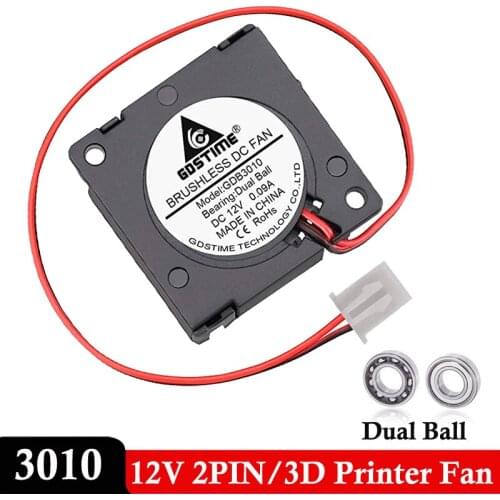 20 PCS lot 3cm 30x30x10mm for 3D Printer Part 12V 2Pin Dual Ball Bearing Radiator Turbo Blower Fan 30mm 3010 Heatsink Cooler Fan