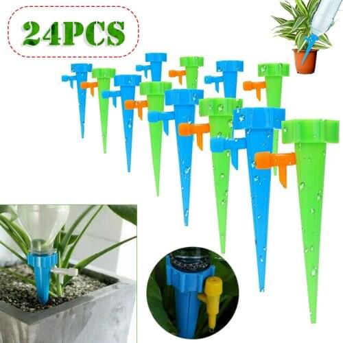 24Pcs Garden Plant Self Watering Spikes Adjustable Automatic Drip Irrigation System For Flower Plants Watering Spike