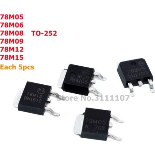 30pcs = 6 Kinds *5pcs TO-252 Transistor Kit 78M05 78M06 78M08 78M09 78M12 78M15 each 5pcs
