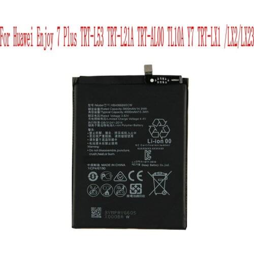 High Quality 4000mAh HB406689ECW Battery For Huawei Enjoy 7 Plus TRT-L53 TRT-L21A TRT-AL00 TL10A Y7 TRT-LX1 /LX2/LX23 Cell Phone