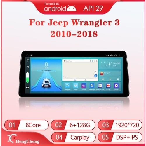 Heng Cheng For Jeep Wrangler 3 2010-2018 Car Multimedia Video Player GPS Navigation Radio Android 10 6+128G Carplay