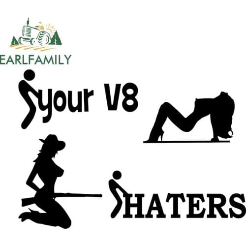 BLKUOPAR for Your V8 Haters Car Stickers Sunscreen Personality Decals JDM Accessories Refrigerator Waterproof Vinyl Decor