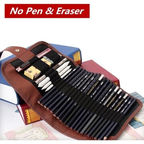 24 Slot Pencils Bag Wrap Roll Up Students Canvas Sketching Pen Case Brushes Makeup Pouch