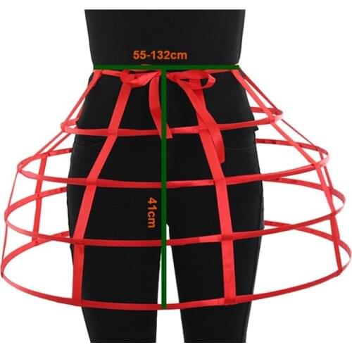 Cosplaydiy Medieval Women Dress Cage Pannier Hoop Skirt Victorian Bustle Petticoat Performance Dress Underskirt L320